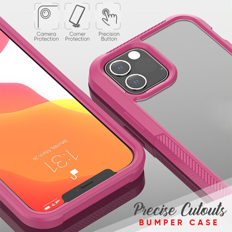 For iPhone 12 / 12 Pro PC+TPU Color Transparent Shockproof Phone Protective Case