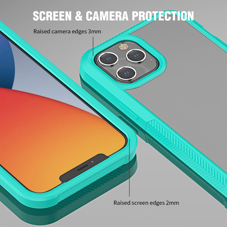 For iPhone 12 Pro Max PC+TPU Color Transparent Shockproof Phone Protective Case