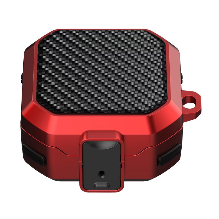 For Samsung Galaxy Buds4 / Buds4 Pro Carbon Fiber Texture Anti-fall Earphones Case with Switch