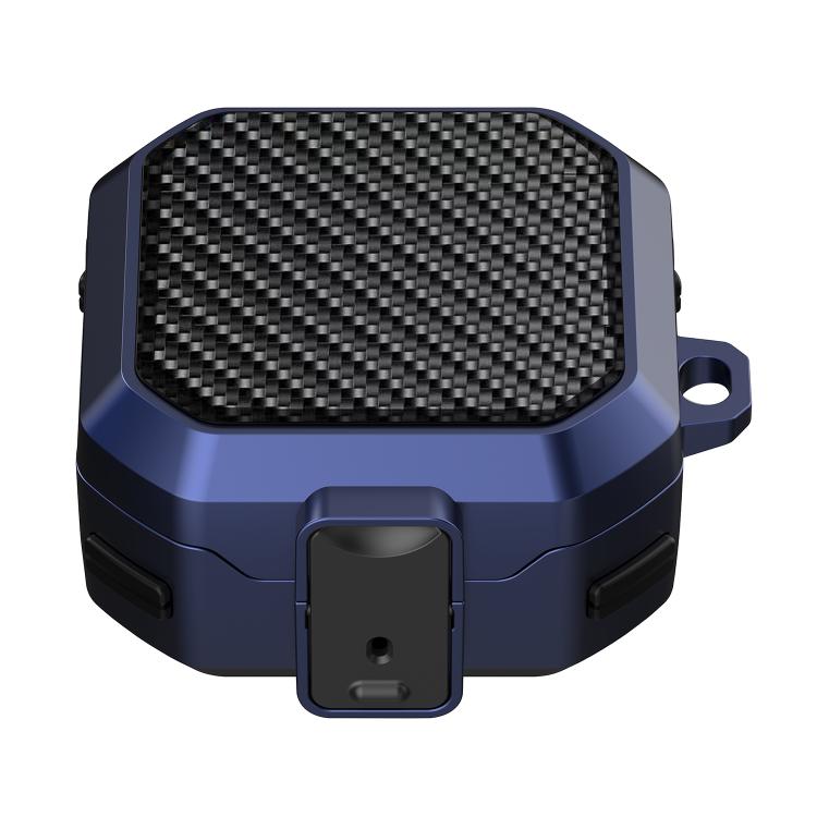 For Samsung Galaxy Buds4 / Buds4 Pro Carbon Fiber Texture Anti-fall Earphones Case with Switch