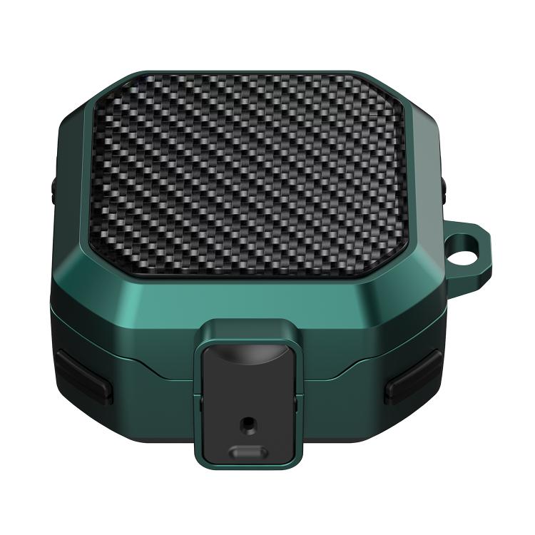 For Samsung Galaxy Buds4 / Buds4 Pro Carbon Fiber Texture Anti-fall Earphones Case with Switch