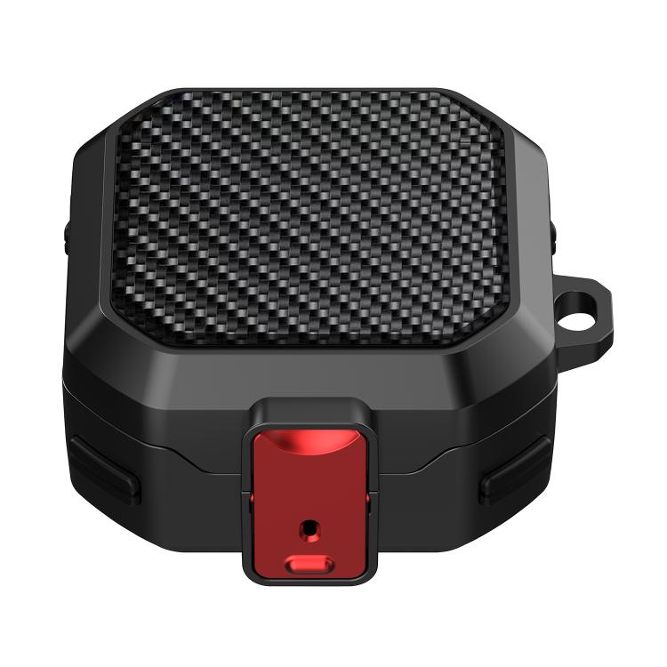 For Samsung Galaxy Buds4 / Buds4 Pro Carbon Fiber Texture Anti-fall Earphones Case with Switch