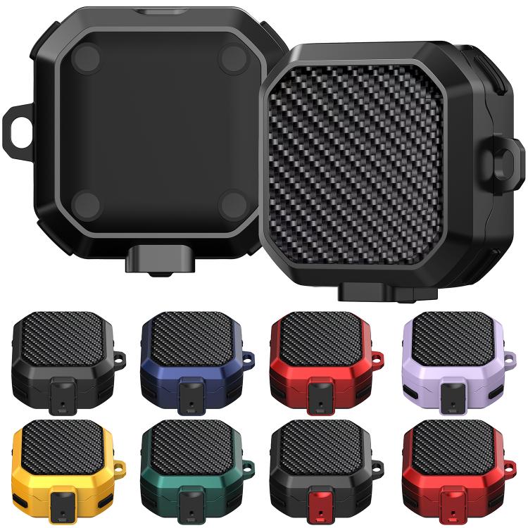 For Samsung Galaxy Buds4 / Buds4 Pro Carbon Fiber Texture Anti-fall Earphones Case with Switch