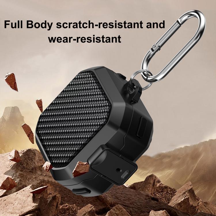 For Samsung Galaxy Buds4 / Buds4 Pro Carbon Fiber Texture Anti-fall Earphones Case with Switch