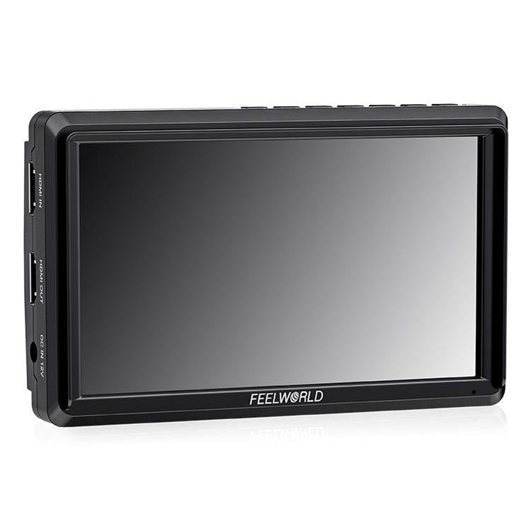 FEELWORLD S55E 5.5 Inch DSLR Camera Field Video Monitor FHD IPS Support 4K HDMI Input Output Tilt Arm Power Output - Black