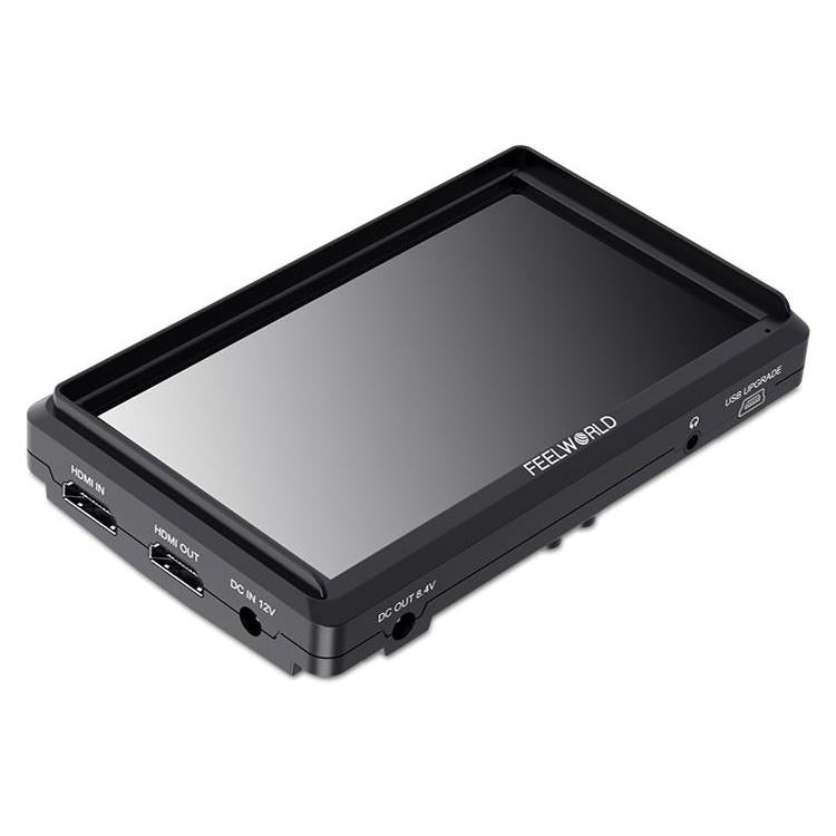 FEELWORLD S55E 5.5 Inch DSLR Camera Field Video Monitor FHD IPS Support 4K HDMI Input Output Tilt Arm Power Output - Black