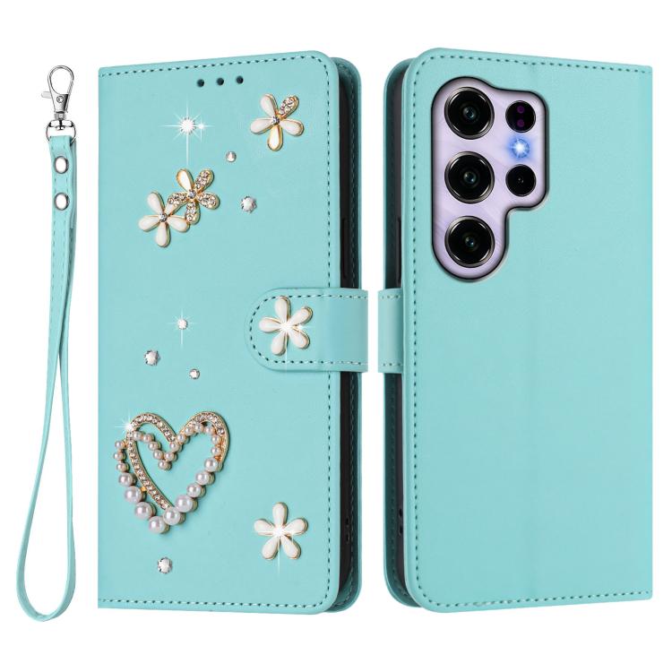 For Oukitel C2 4G 2025 ZS01 Double-Layer Heart Floral Vegan Leather Phone Case with Wrist Strap