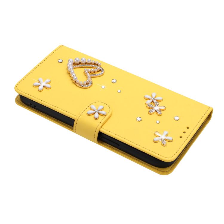 For Ulefone Note 19 ZS01 Double-Layer Heart Floral Vegan Leather Phone Case with Wrist Strap