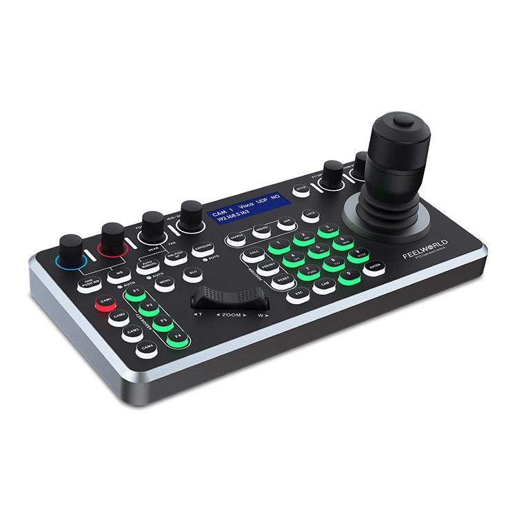FEELWORLD KBC20 NDI PTZ Camera Controller Joystick Keyboard Control Multiple Control Protocol PoE Supported, Power Plug:AU Plug - Black
