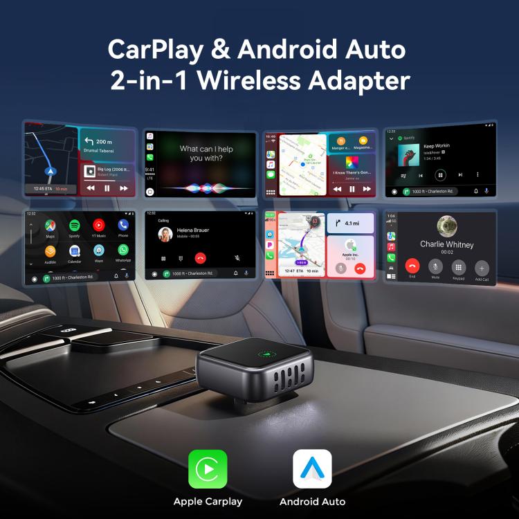 JOYROOM JR-CP3 CarPlay Series 2 in 1 CarPlay / Android Auto Wireless Adapter - Black