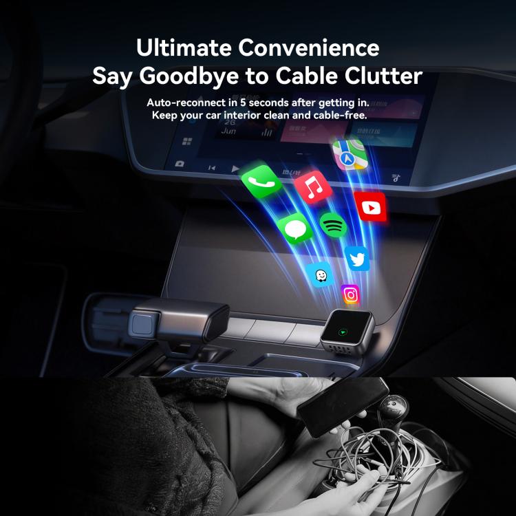 JOYROOM JR-CP3 CarPlay Series 2 in 1 CarPlay / Android Auto Wireless Adapter - Black