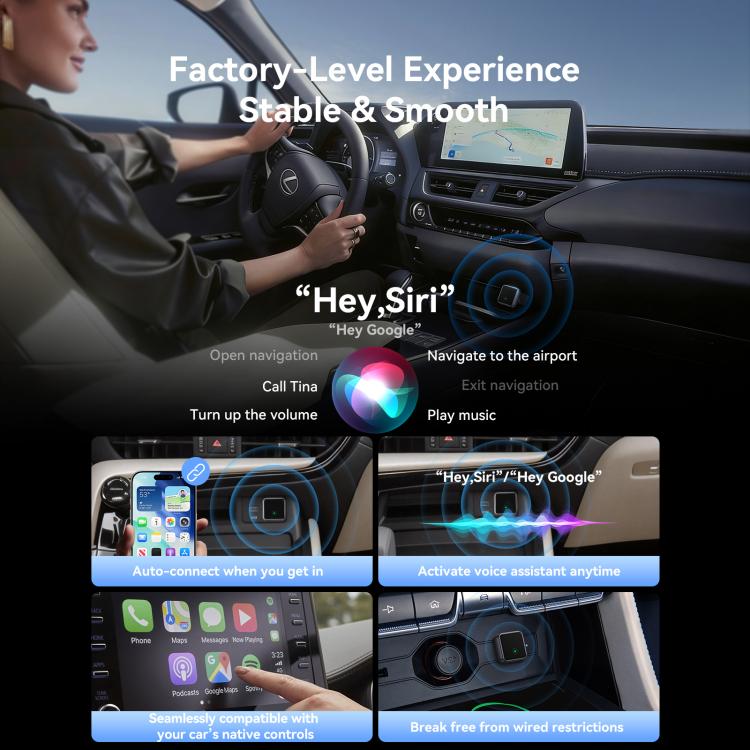 JOYROOM JR-CP3 CarPlay Series 2 in 1 CarPlay / Android Auto Wireless Adapter - Black