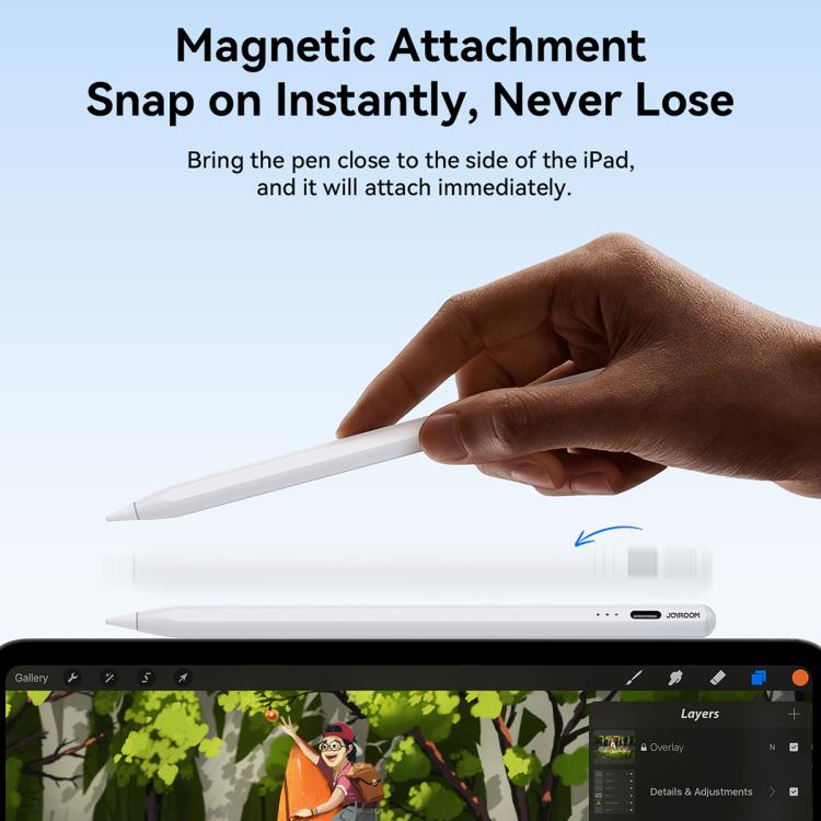 JOYROOM JR-X15 Pro Active Magnetic Capacitive Stylus Pen For iPad 2018 And Later - White