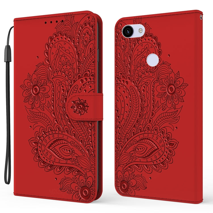 For Google Pixel 3a Peacock Embossed Pattern Horizontal Flip Leather Case with Holder & Card Slots & Wallet & Lanyard