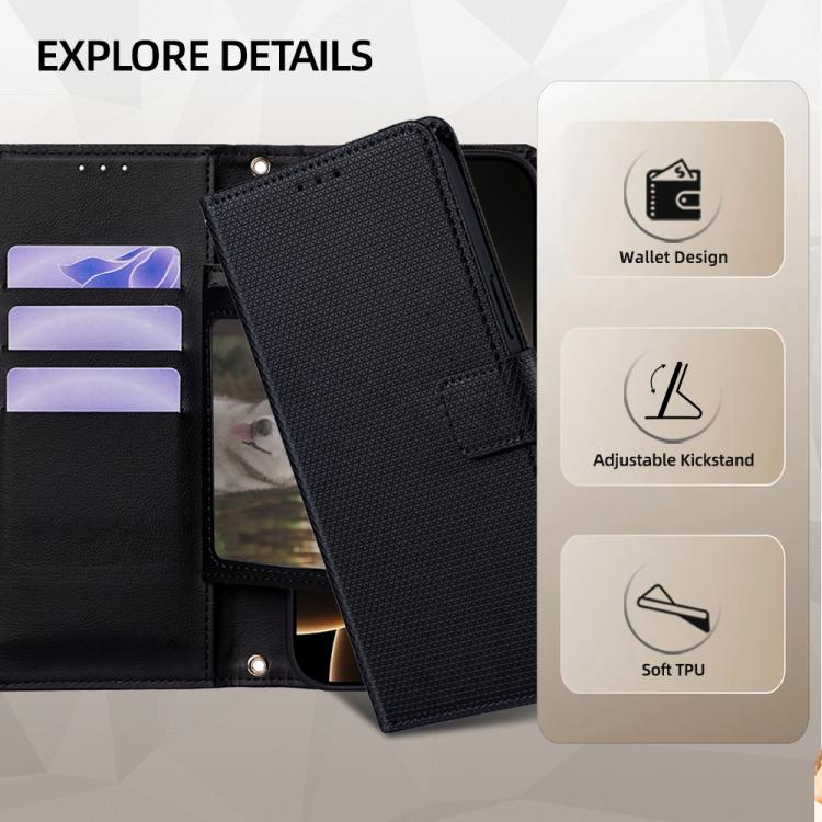 For Samsung Galaxy S26 5G Crossbody Chain Triangle Leather Phone Case