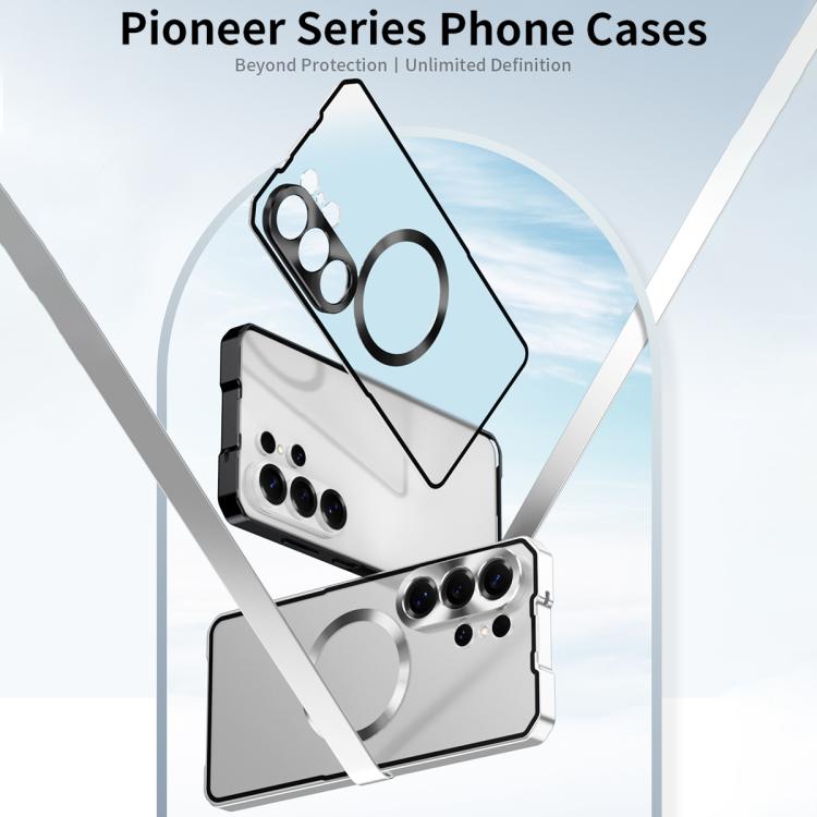 For Samsung Galaxy S26 Ultra 5G Irregular Alloy Frame Fosted Translucent MagSafe Phone Case