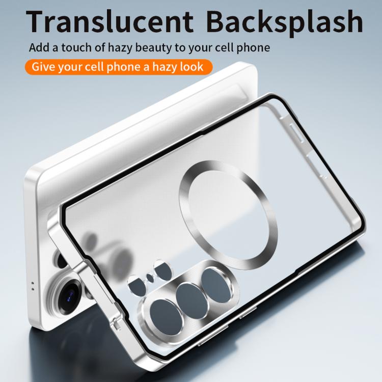For Samsung Galaxy S26 Ultra 5G Irregular Alloy Frame Fosted Translucent MagSafe Phone Case
