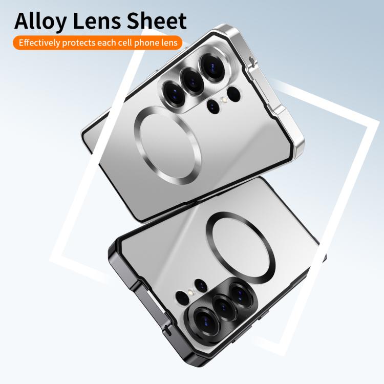 For Samsung Galaxy S26 Ultra 5G Irregular Alloy Frame Fosted Translucent MagSafe Phone Case