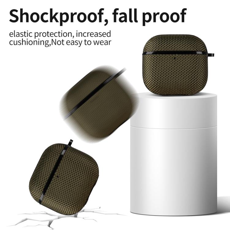 For AirPods 4 Nylon Waterproof Wireless Earphone Split-type Case with Hook