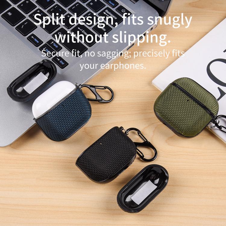 For AirPods 4 Nylon Waterproof Wireless Earphone Split-type Case with Hook