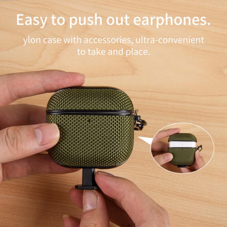 For AirPods 4 Nylon Waterproof Wireless Earphone Split-type Case with Hook