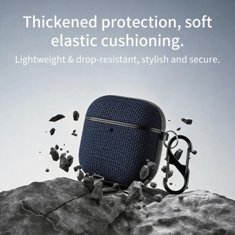For AirPods 4 Nylon Waterproof Wireless Earphone Split-type Case with Hook
