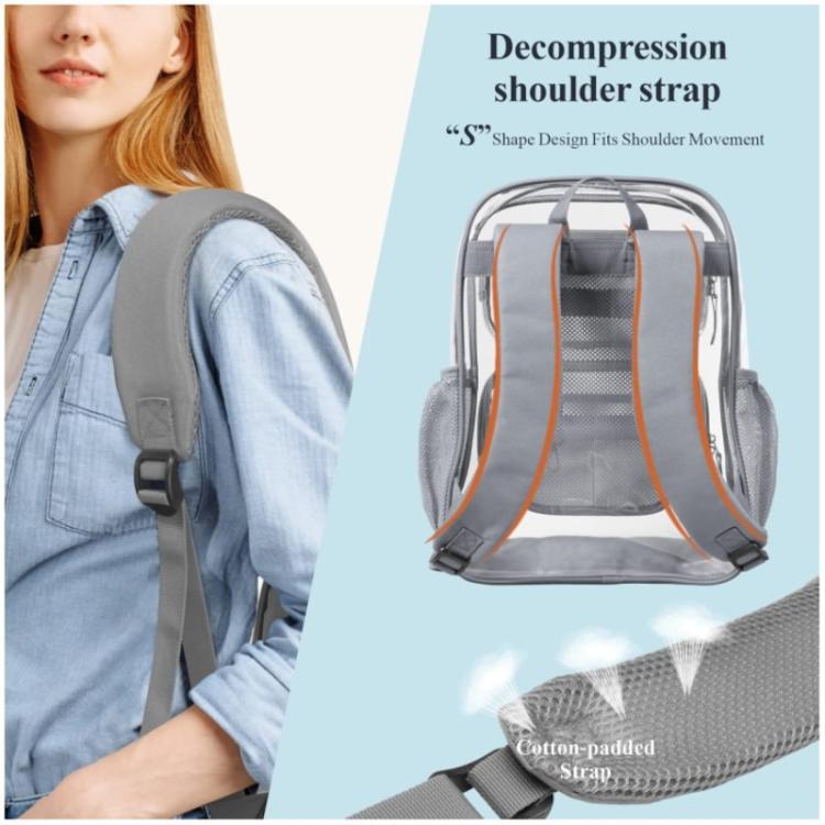 Transparent PVC Waterproof Double-Shoulder Backpack