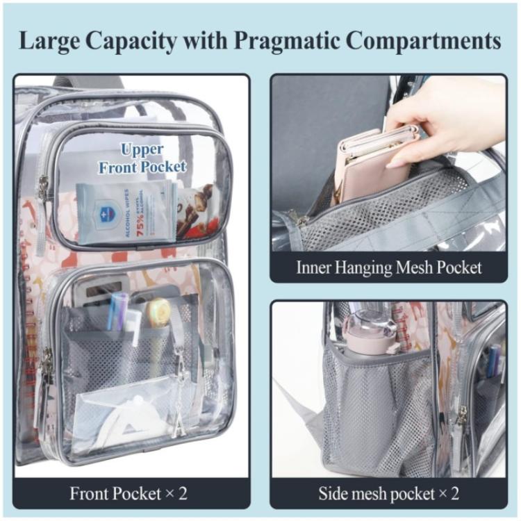 Transparent PVC Waterproof Double-Shoulder Backpack