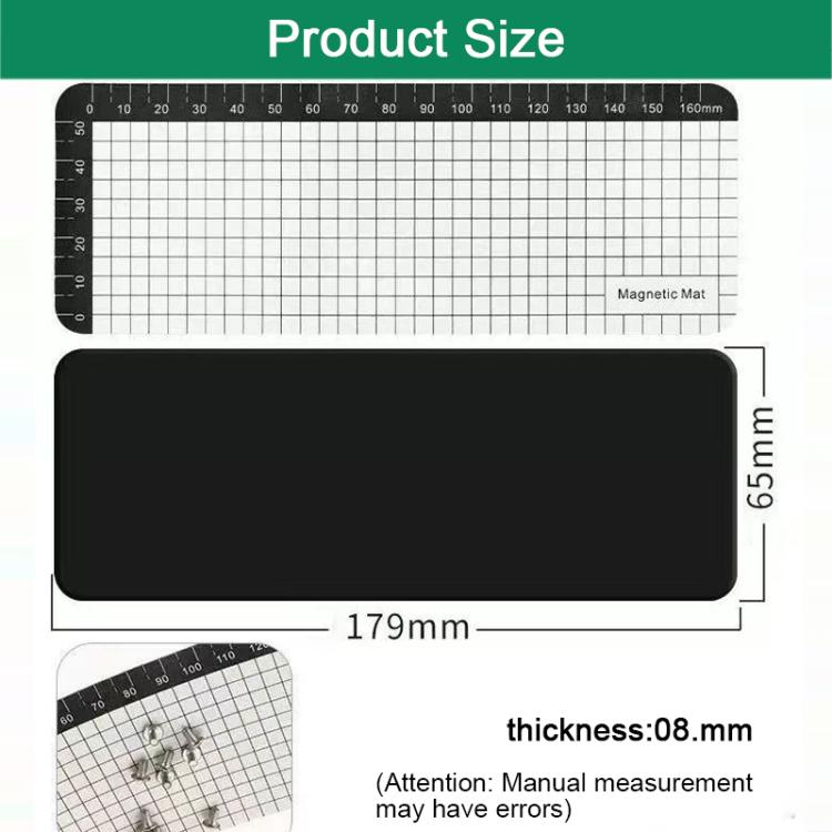 10pcs Anti-Loss Magnetic Screw Mat, Size:17.9 x 6.5cm