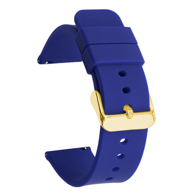 12mm xDfind Stainless Steel Gold Pin Buckle Solid Color Silicone Waterproof Watch Band