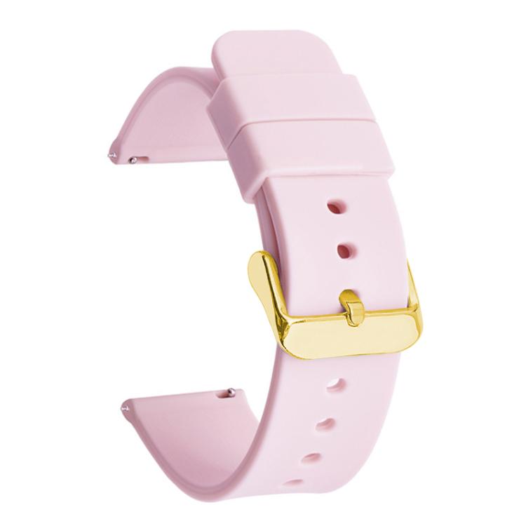 12mm xDfind Stainless Steel Gold Pin Buckle Solid Color Silicone Waterproof Watch Band