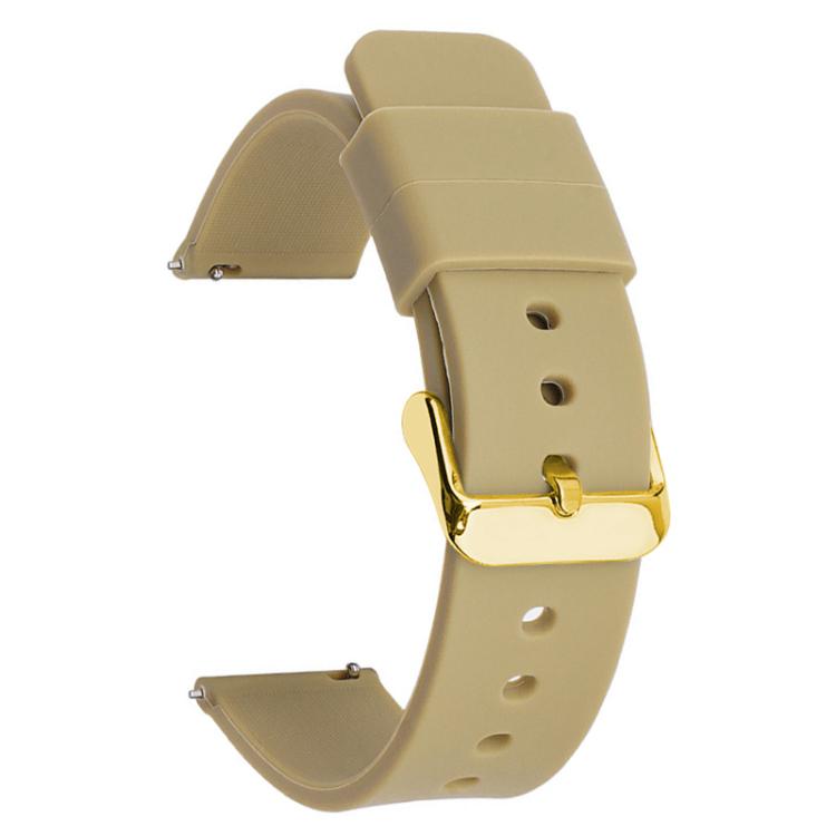 14mm xDfind Stainless Steel Gold Pin Buckle Solid Color Silicone Waterproof Watch Band