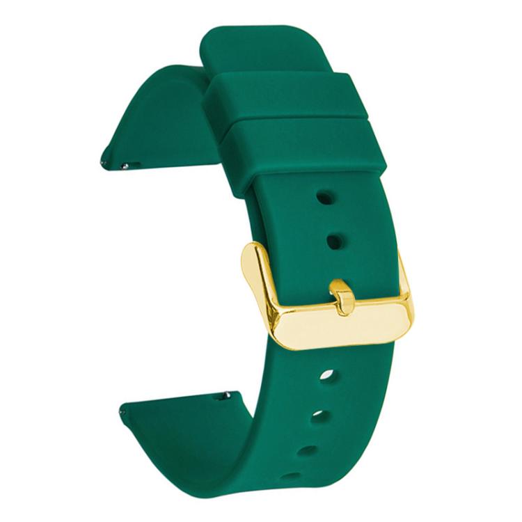 18mm xDfind Stainless Steel Gold Pin Buckle Solid Color Silicone Waterproof Watch Band