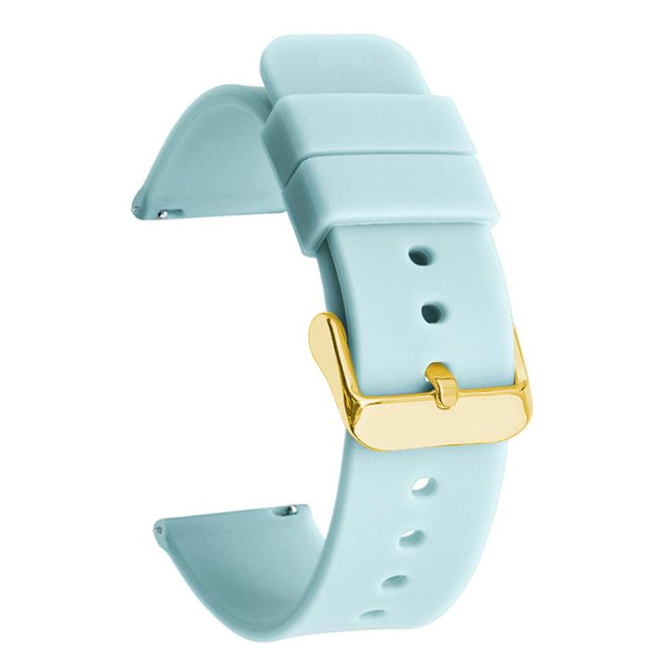 18mm xDfind Stainless Steel Gold Pin Buckle Solid Color Silicone Waterproof Watch Band