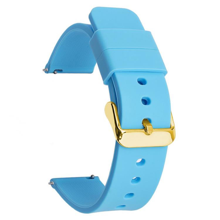 18mm xDfind Stainless Steel Gold Pin Buckle Solid Color Silicone Waterproof Watch Band