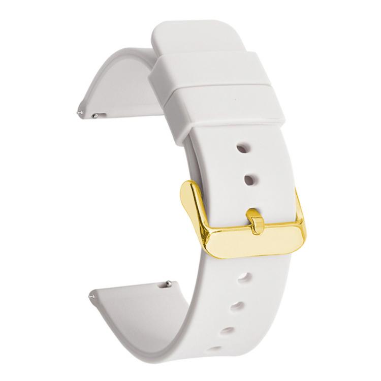 21mm xDfind Stainless Steel Gold Pin Buckle Solid Color Silicone Waterproof Watch Band