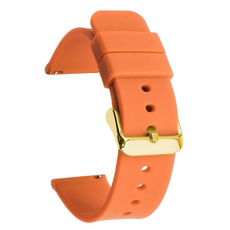 21mm xDfind Stainless Steel Gold Pin Buckle Solid Color Silicone Waterproof Watch Band