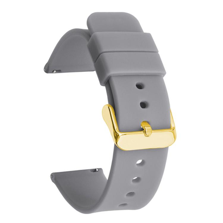 22mm xDfind Stainless Steel Gold Pin Buckle Solid Color Silicone Waterproof Watch Band