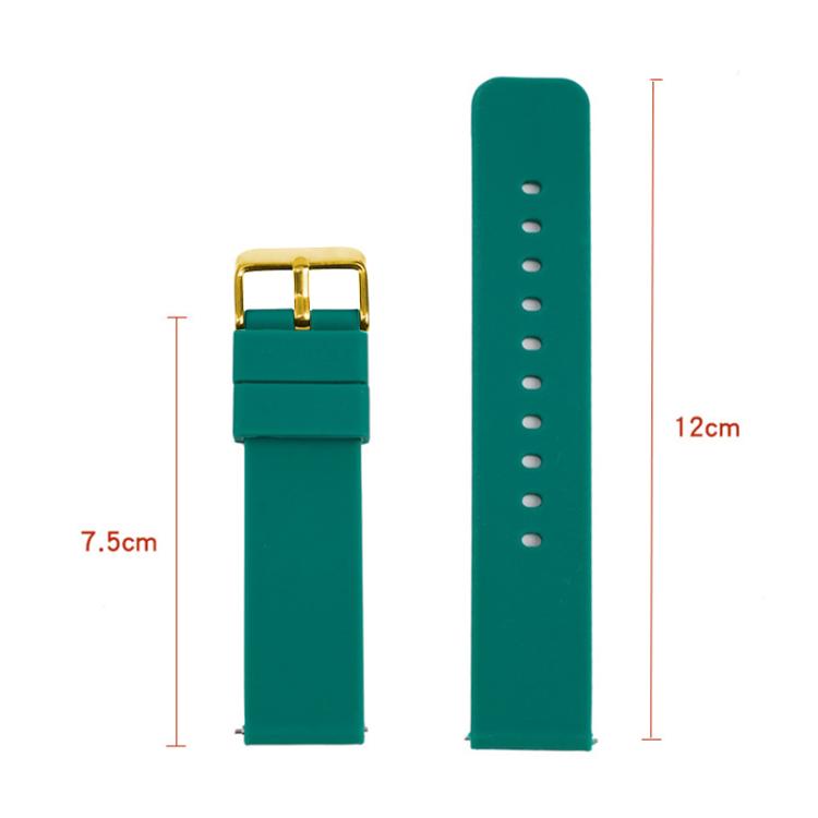 15mm xDfind Stainless Steel Gold Pin Buckle Solid Color Silicone Waterproof Watch Band