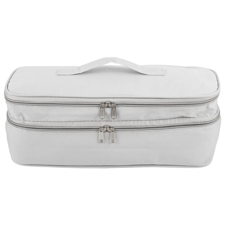 Multifunctional Nylon Waterproof Storage Bag Portable Dual-Layer Cosmetic Bag - Gray