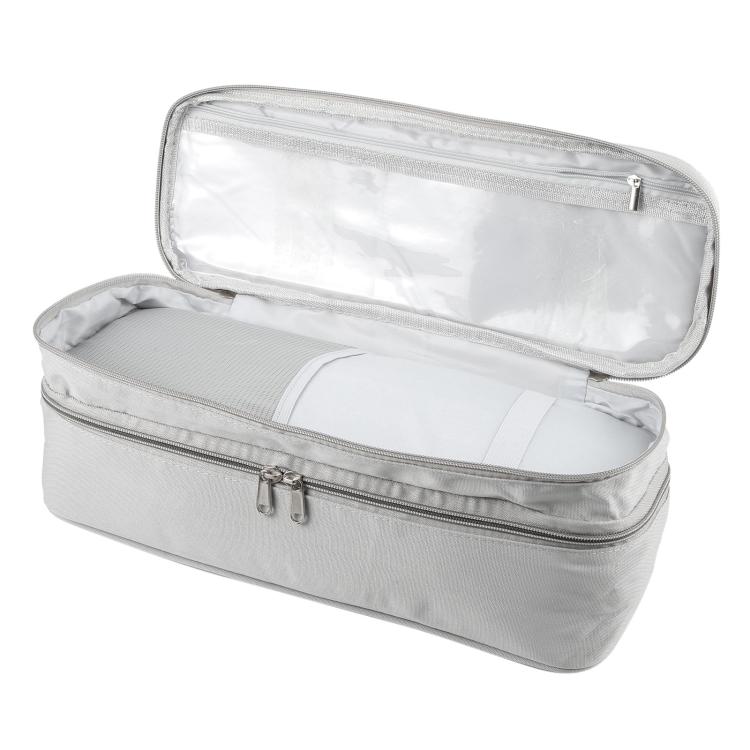 Multifunctional Nylon Waterproof Storage Bag Portable Dual-Layer Cosmetic Bag - Gray