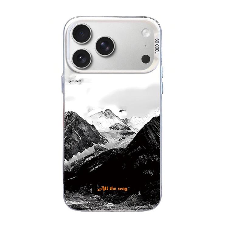 For iPhone 17 Pro Mountain Pattern Color Silver PC Hybrid TPU Phone Case