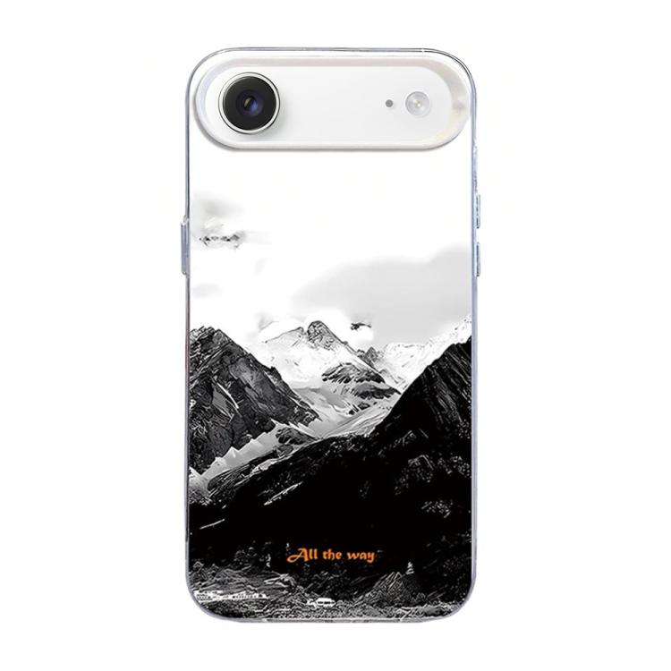 For iPhone Air Mountain Pattern Color Silver PC Hybrid TPU Phone Case