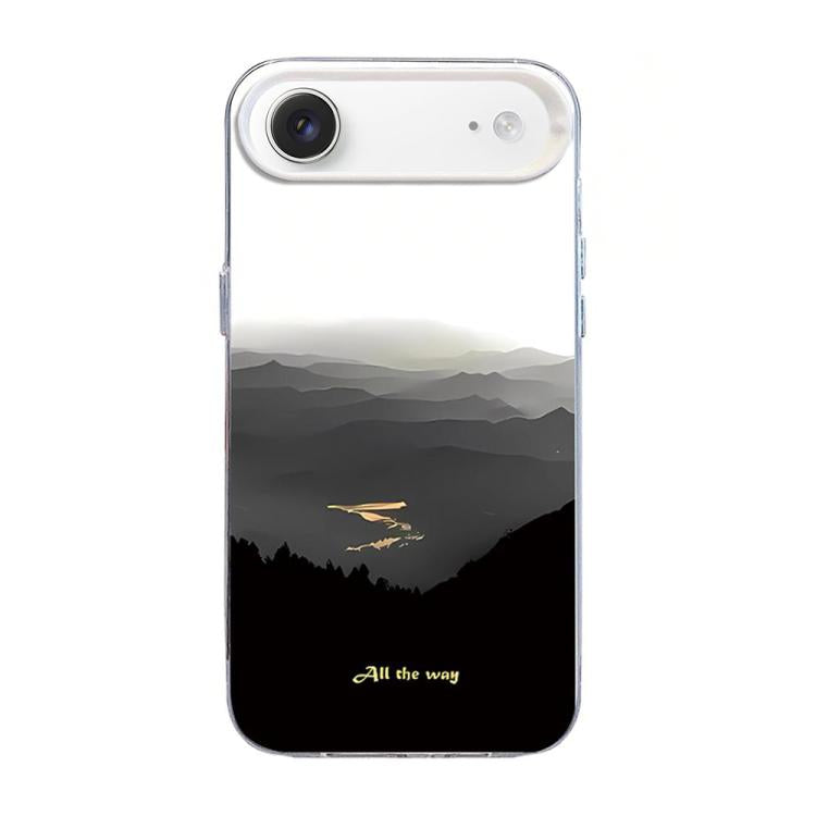 For iPhone Air Mountain Pattern Color Silver PC Hybrid TPU Phone Case