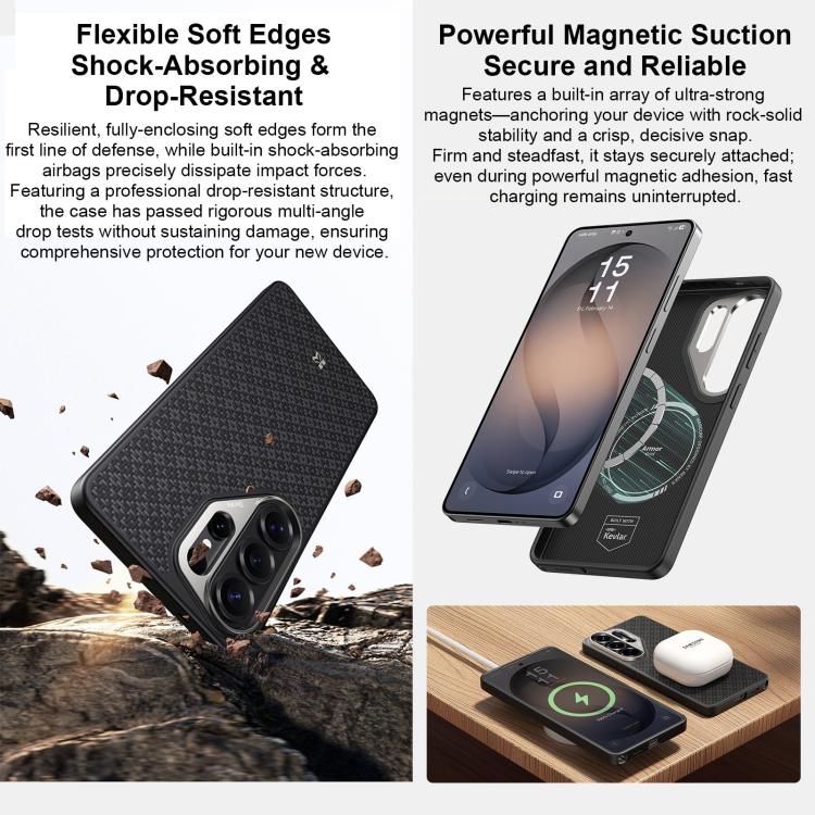 For Samsung Galaxy S26 Ultra 5G Benks Y2 Kevlar All-inclusive MagSafe Magnetic Diamond Phone Case - Black