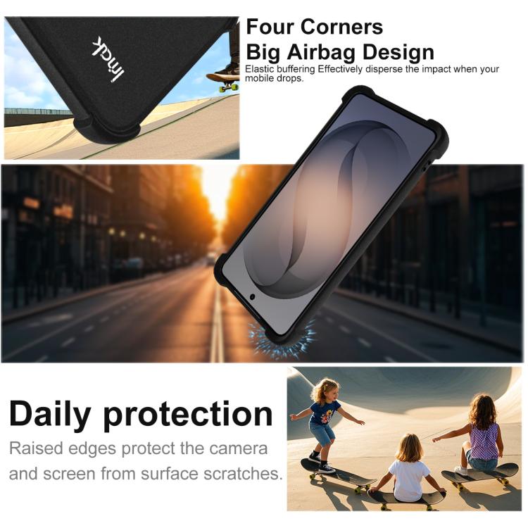 For Samsung Galaxy S26+ 5G imak Shockproof Airbag TPU Phone Case - Matte Black