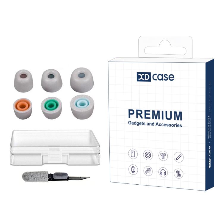 For Sony WF-1000XM6 / XM5 / XM4 XDcase 3 Pairs Replacement Memory Foam Ear Tips Kit, S/M/L Size, Cleaning Brush Color Random