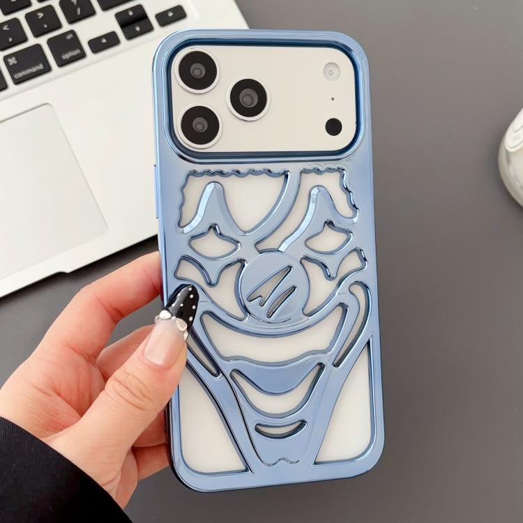 For iPhone 17 Pro Max Electroplated Hollow Out Clown Heat Dissipation TPU Phone Case