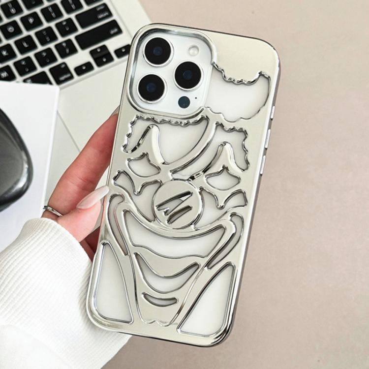 For iPhone 16 Pro Max Electroplated Hollow Out Clown Heat Dissipation TPU Phone Case