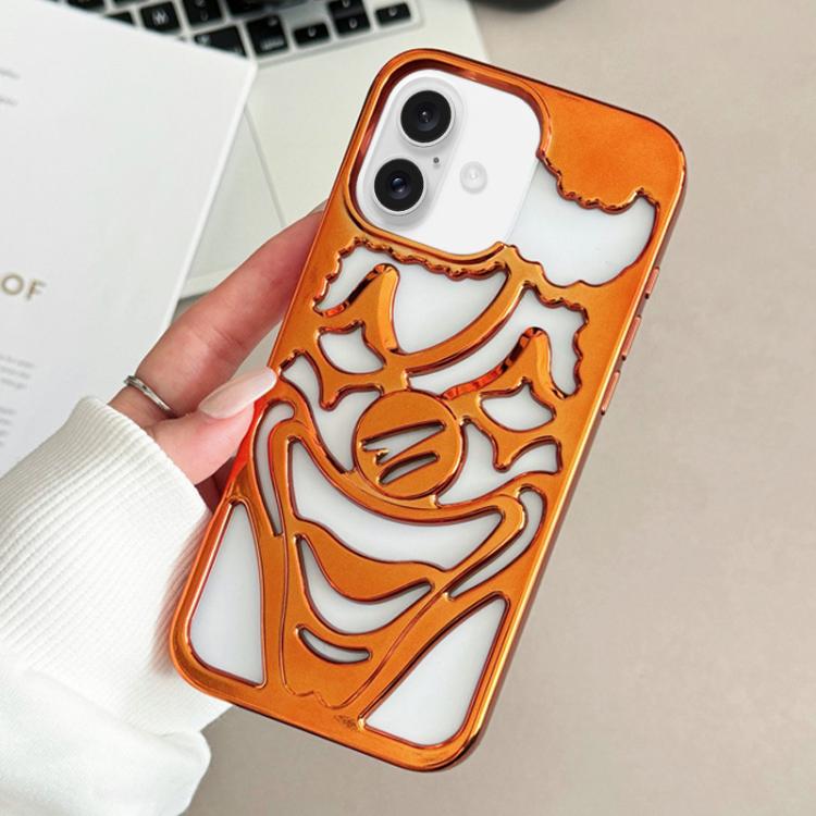 For iPhone 16 Electroplated Hollow Out Clown Heat Dissipation TPU Phone Case
